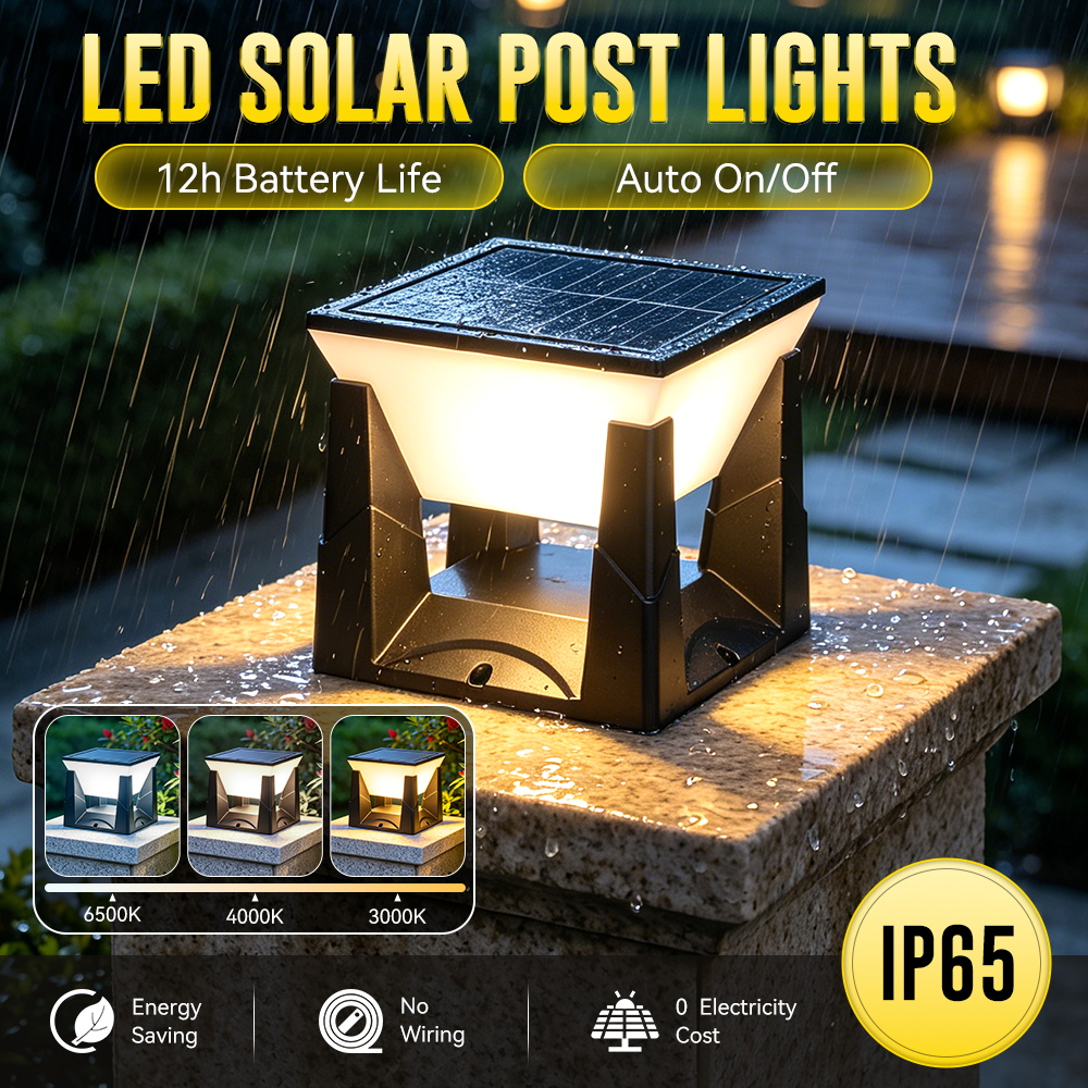 Smart Garden Fence - Lampu Tiang Tenaga Surya 3 Warna