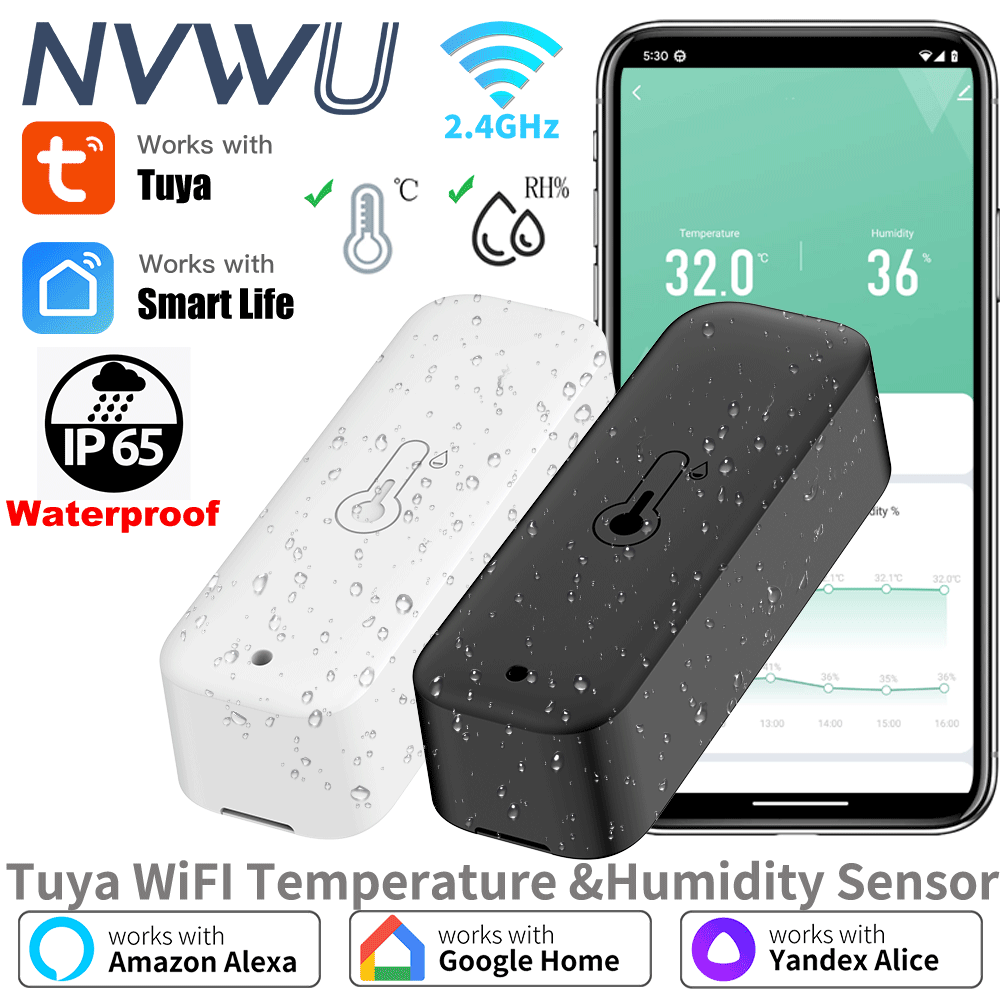 Smart Garden Arduino - Tuya WiFi Sensor Kelembaban Suhu IP65
