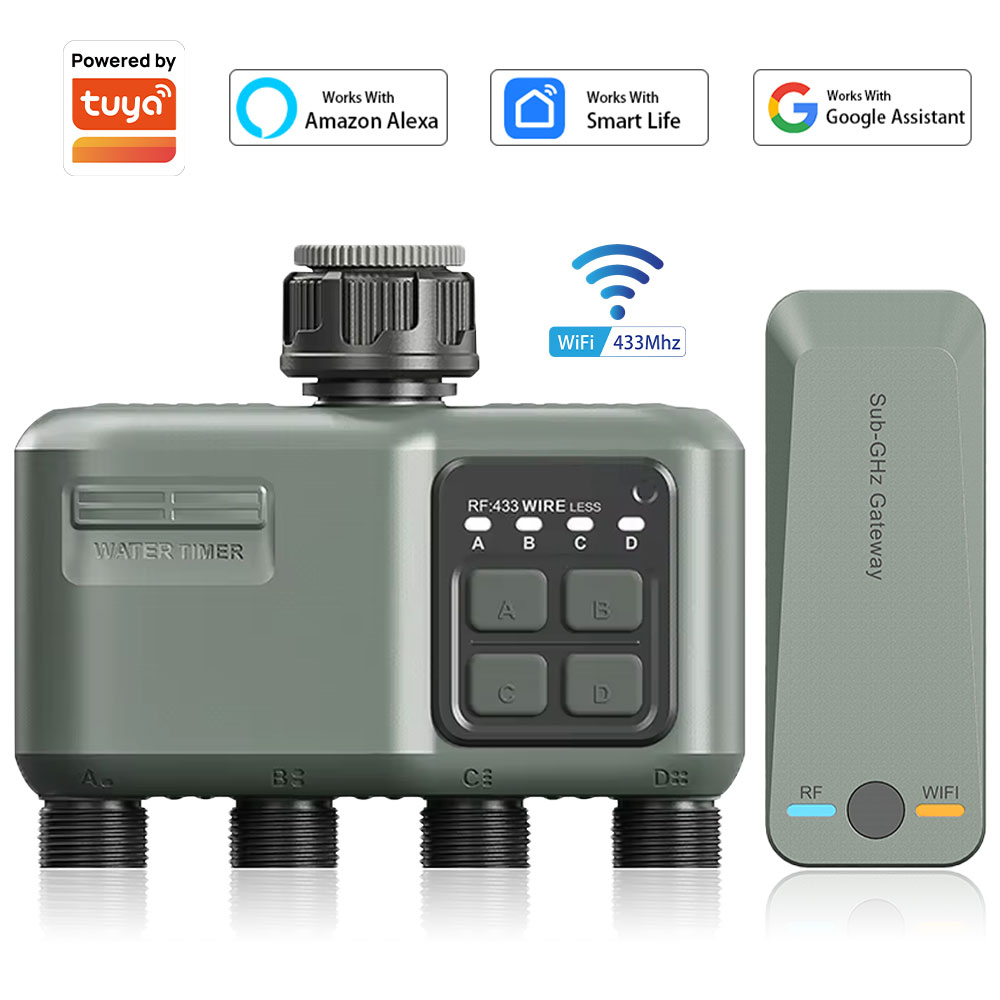 Smart Garden Hose Timer - Timer Air Digital 4 Outlet untuk