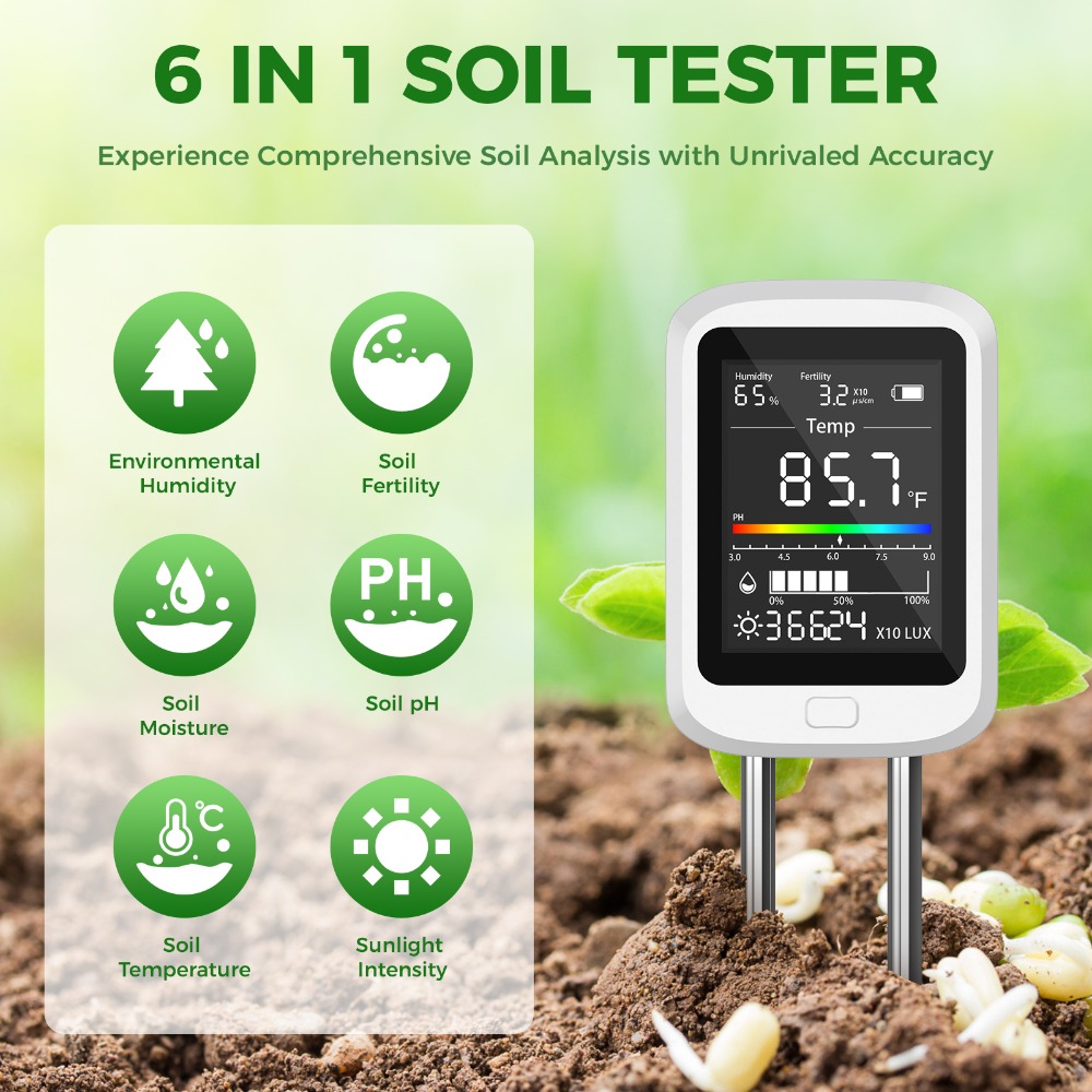 Kit Uji Tanah 6-In-1 Pengukur  - Soil Test Digital ulasan dan harga