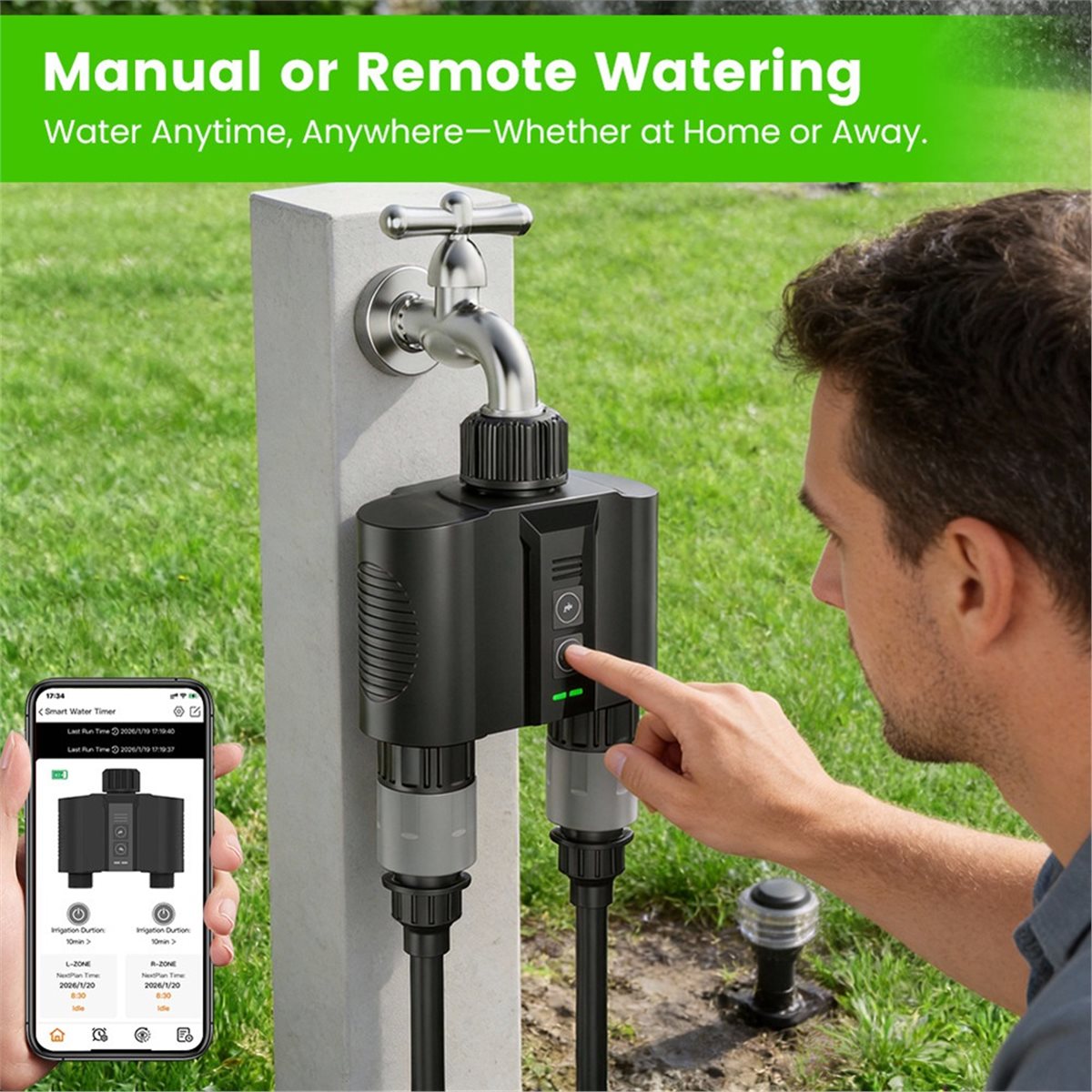 Y17A 1 Set Timer Air WiFi untu - Smart Garden Hose Timer ulasan dan harga