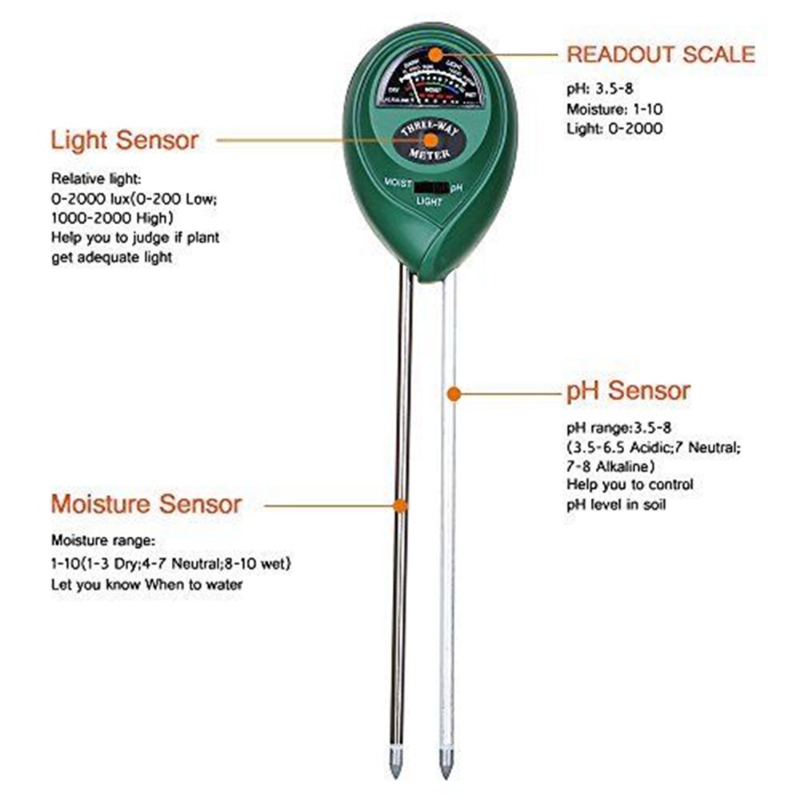 Pengukur PH tanah 3 in 1, alat - Soil Test Digital ulasan dan harga