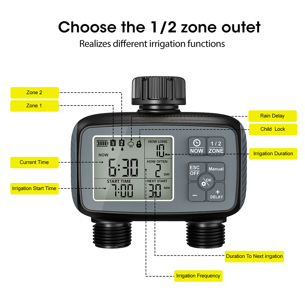 Timer Air Pintar 2-Zona, Timer - Smart Garden Zone ulasan dan harga