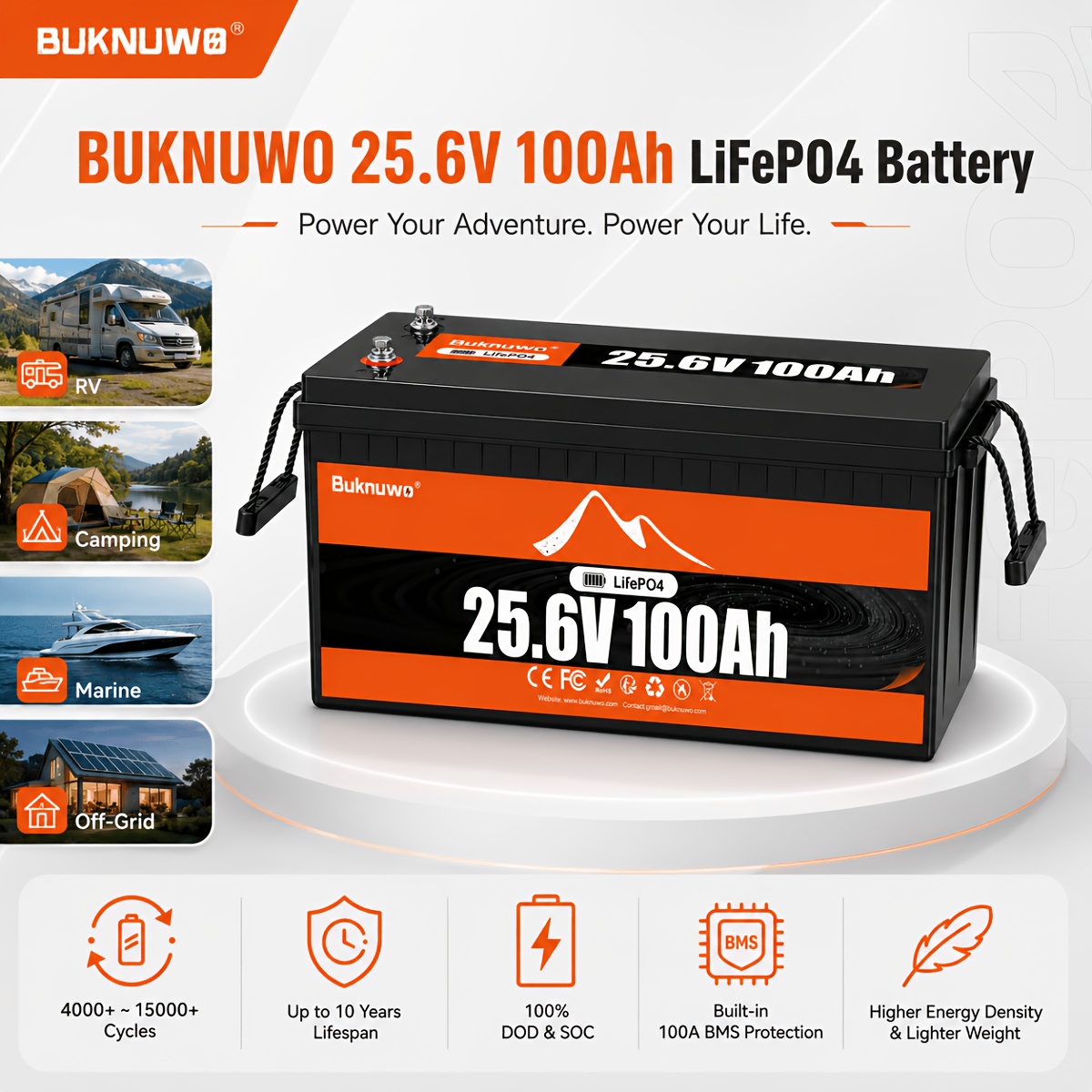 Buknuwo 4Pack 25.6V 100Ah LiFe - Smart Garden Arduino ulasan dan harga